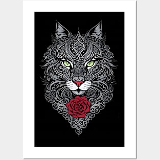 Black Cat Tribal Art. Posters and Art